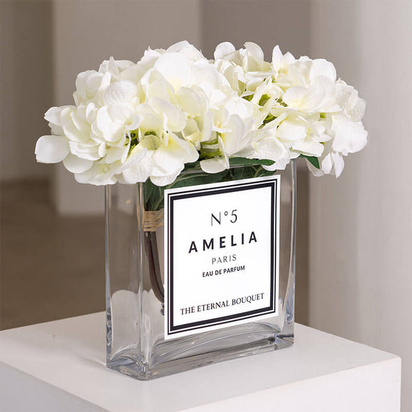 Personalised Glass Vase - Scented Silk Blooms