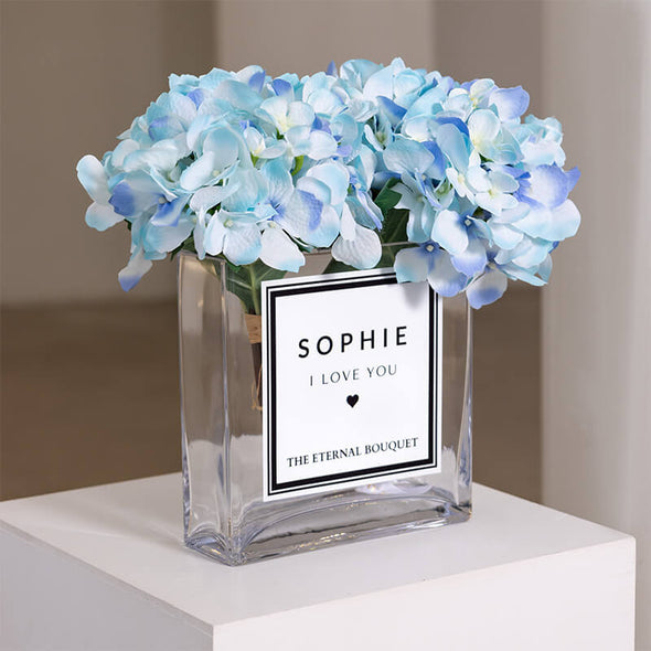 Personalised Glass Vase - Scented Silk Blooms