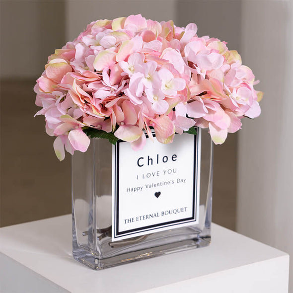 Personalised Glass Vase - Scented Silk Blooms